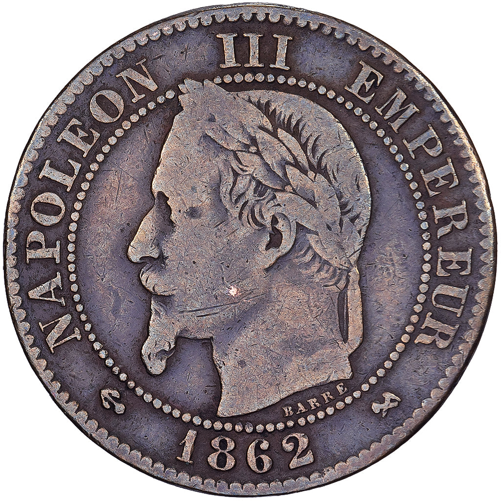France, Napoleon III, 2 Centimes, 1962, Bordeaux, Bronze, VF(30-35)