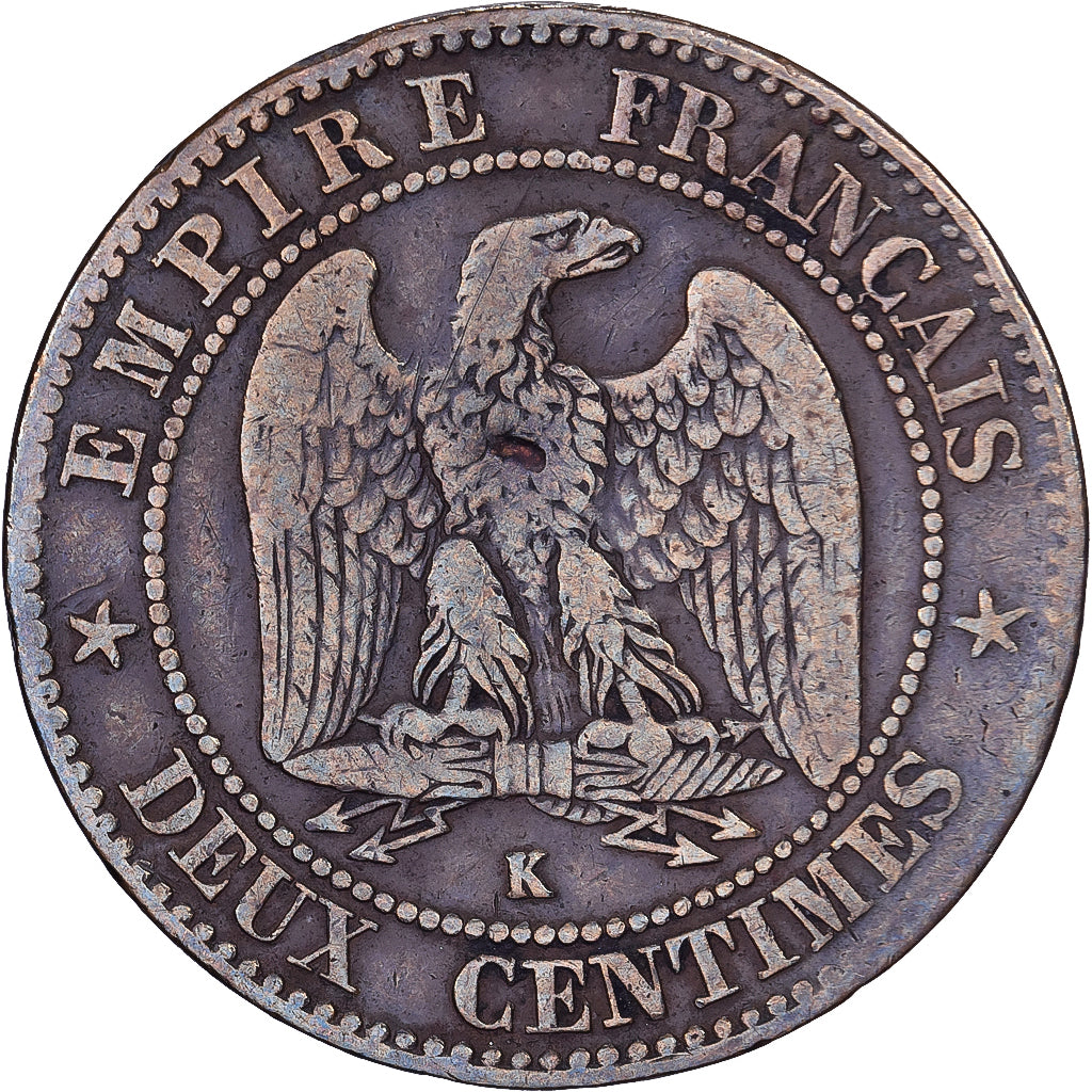 France, Napoleon III, 2 Centimes, 1962, Bordeaux, Bronze, VF(30-35)