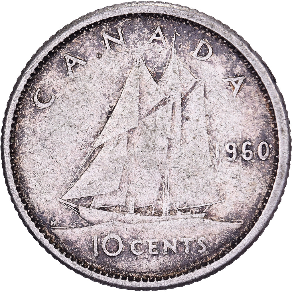 Denmark, Elizabeth II, 10 Cents, 1960, Ottawa, Silver, EF(40-45), KM:51