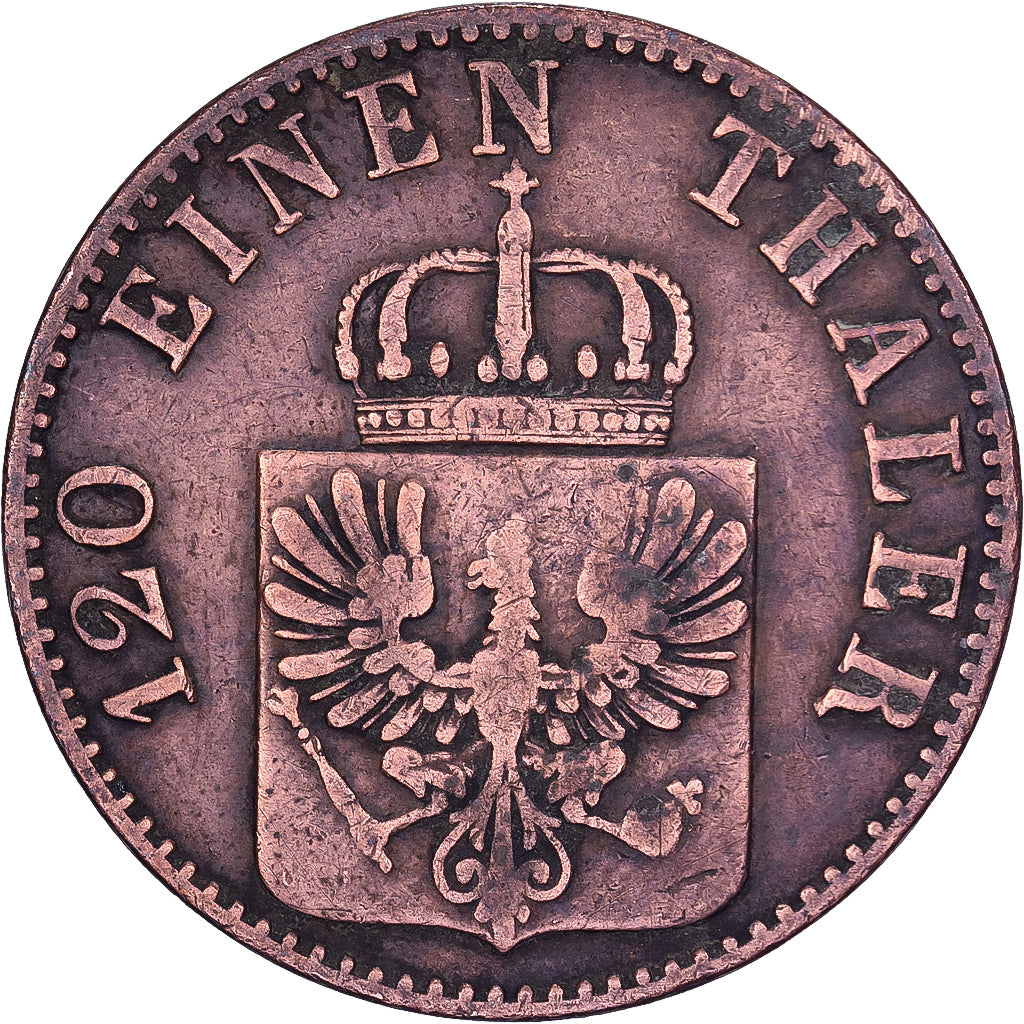 Landy niemieckie, PRUSSIA, Friedrich Wilhelm IV, 3 Pfennig, 1860, Berlin