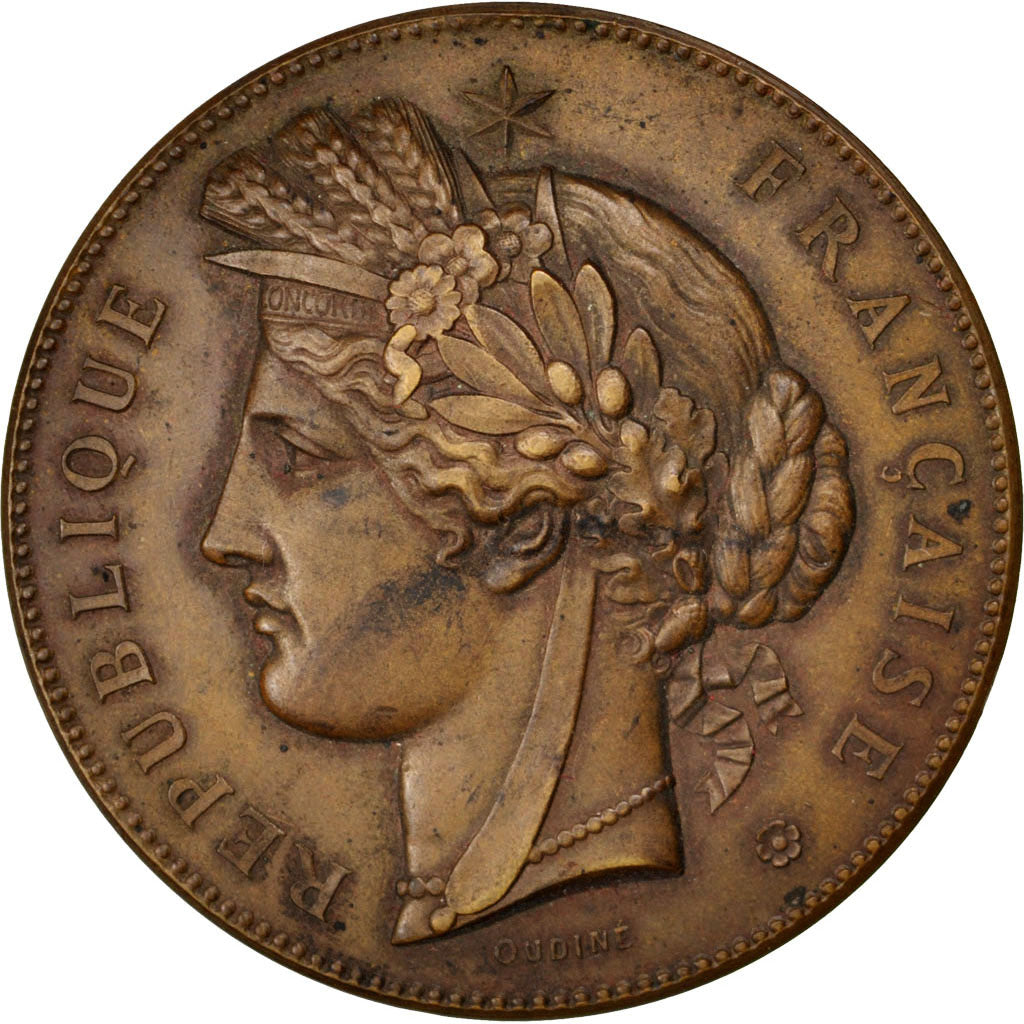 Frankreich, Medaille, French Third Republic, 1878, Bronze, Oudiné, VZ