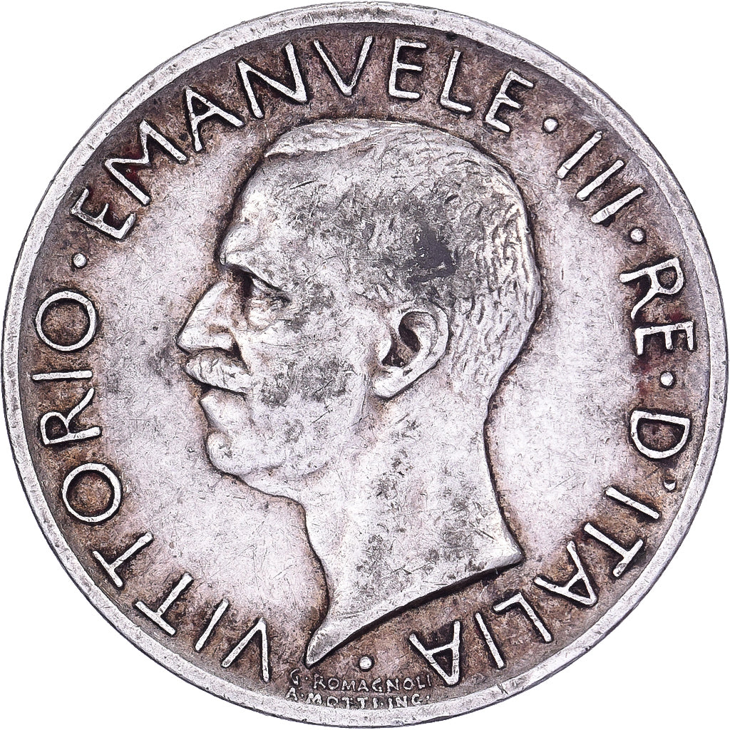 Włochy, Vittorio Emanuele III, 5 Lire, 1929, Rome, Srebro, EF(40-45), KM:67.1