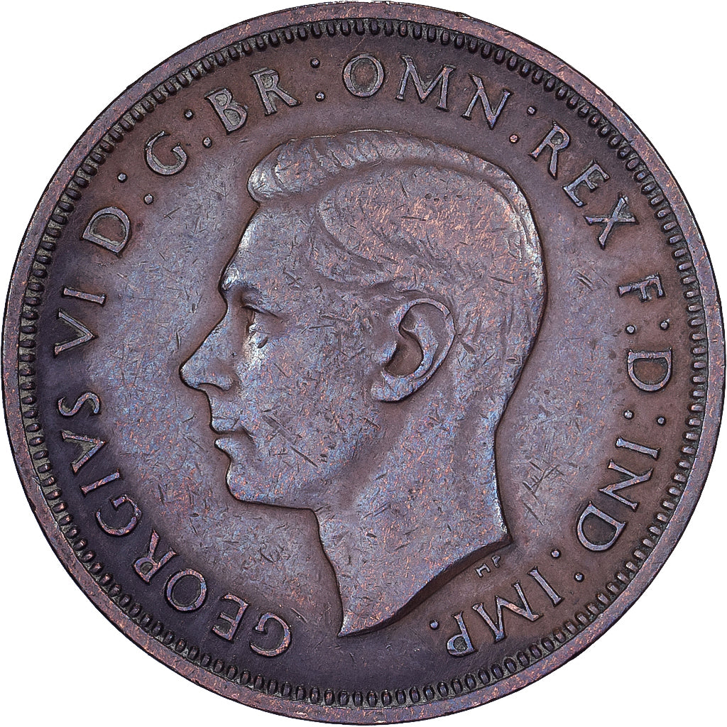 Großbritannien, George VI, 1/2 Penny, 1939, Bronze, SS, KM:844