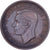 Wielka Brytania, George VI, 1/2 Penny, 1939, Brązowy, EF(40-45), KM:844