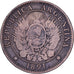 Argentina, 2 Centavos, 1891, Buenos Aires, Bronze, EF(40-45), KM:33