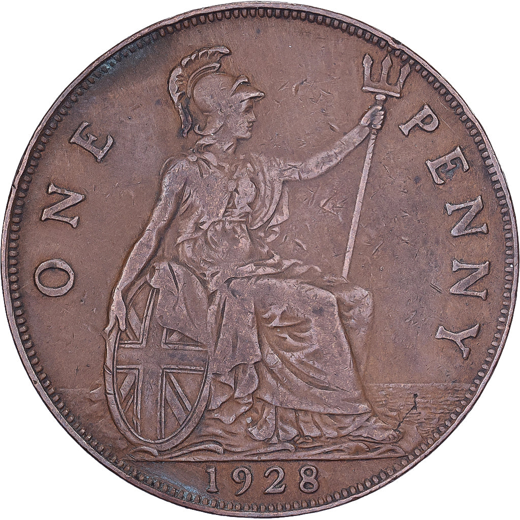 Gran Bretagna, George V, Penny, 1928, Bronzo, BB, KM:838