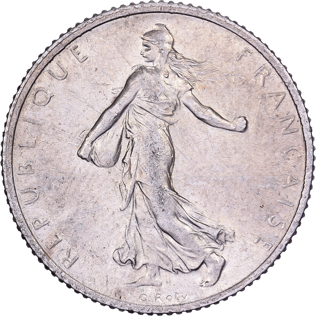 France, Franc, Semeuse, 1916, Paris, Silver, AU(50-53), Gadoury:467, KM:844.1