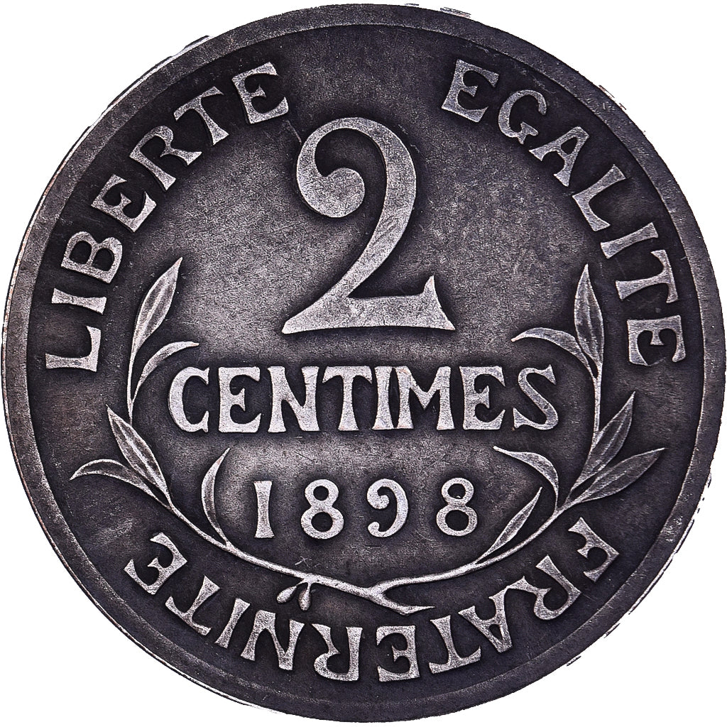 Frankreich, 2 Centimes, Dupuis, 1898, Paris, Bronze, SS, Gadoury:107, KM:841