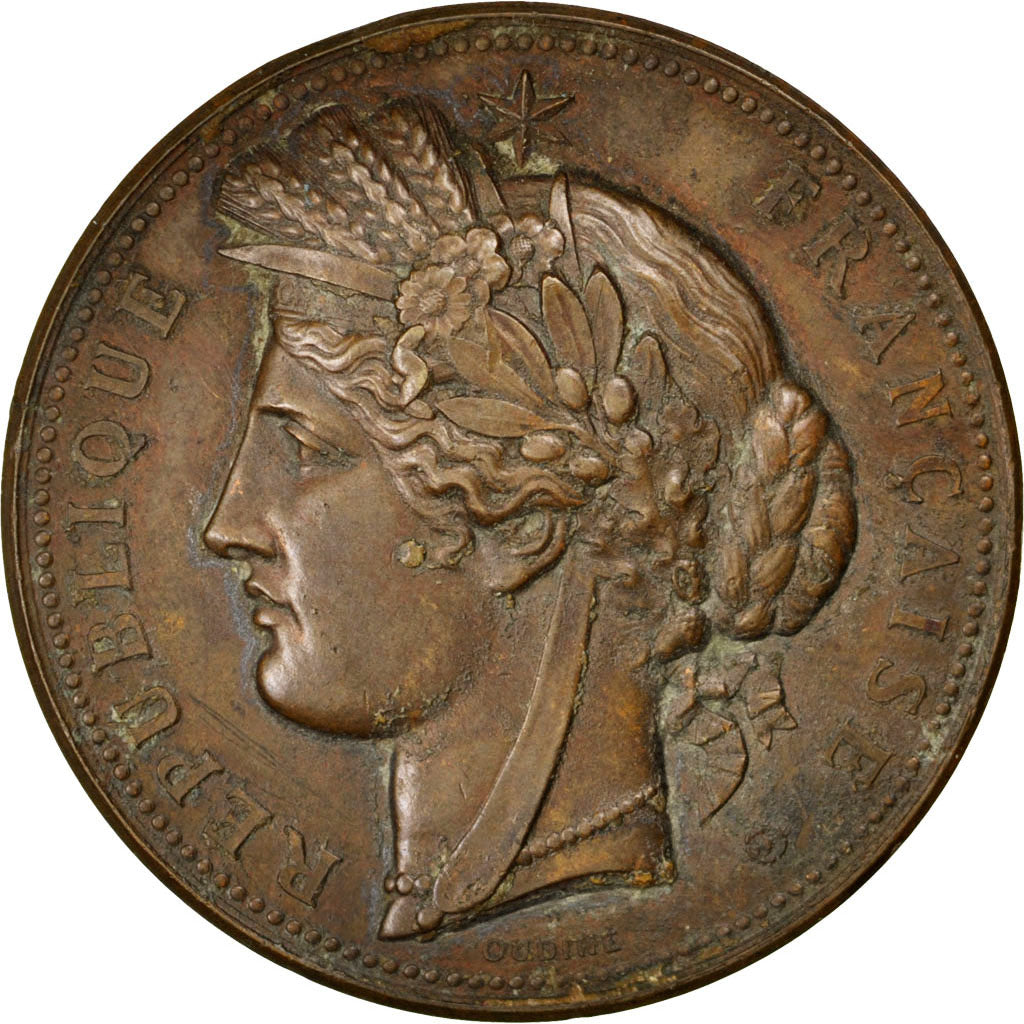 Frankreich, Medaille, French Third Republic, 1878, Bronze, Oudiné, SS+