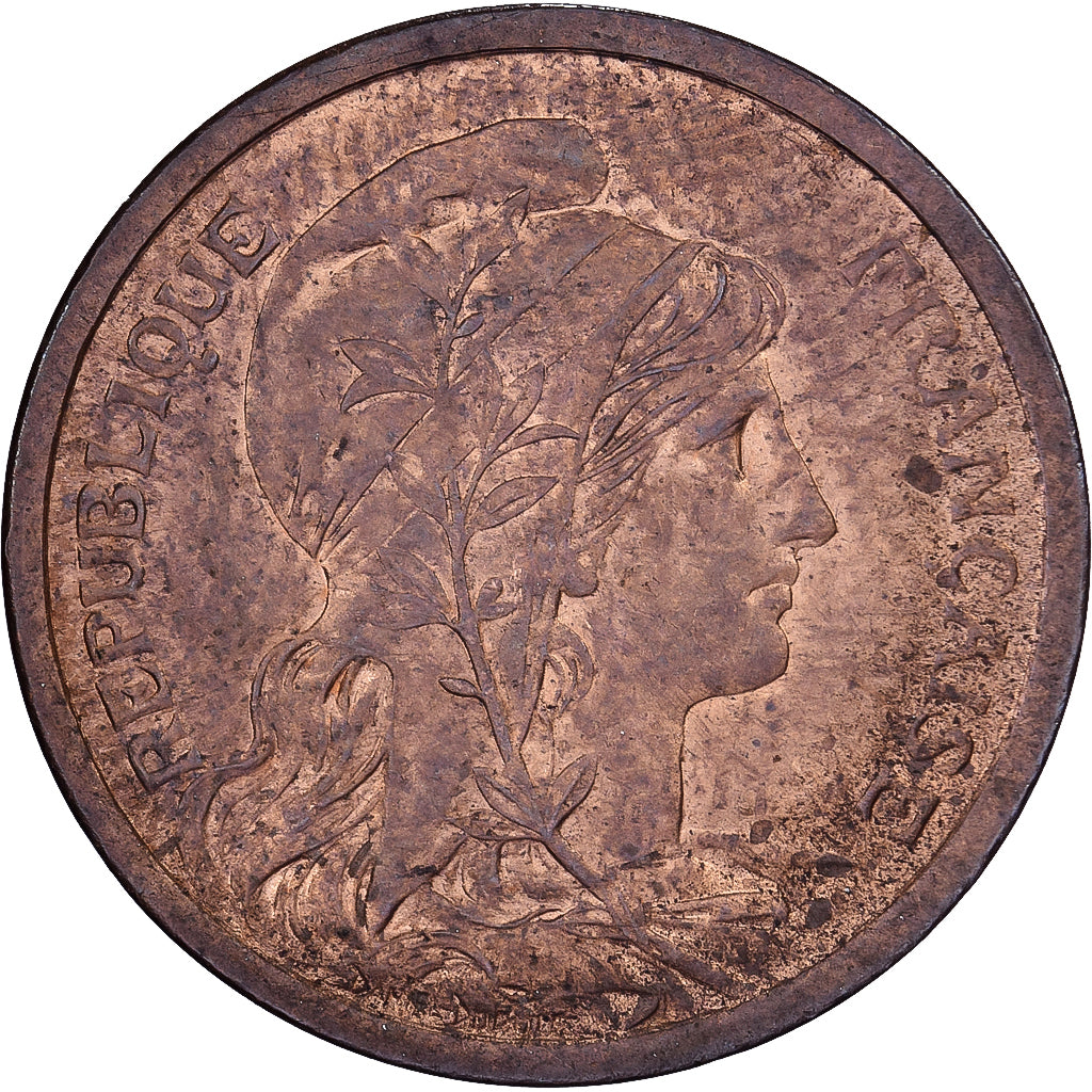 Francia, 2 Centimes, Dupuis, 1898, Paris, Bronzo, BB+, Gadoury:107, KM:841