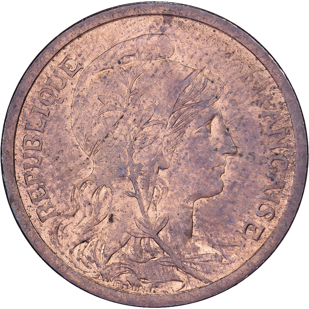 Frankreich, 2 Centimes, Dupuis, 1898, Paris, Bronze, SS+, Gadoury:107, KM:841