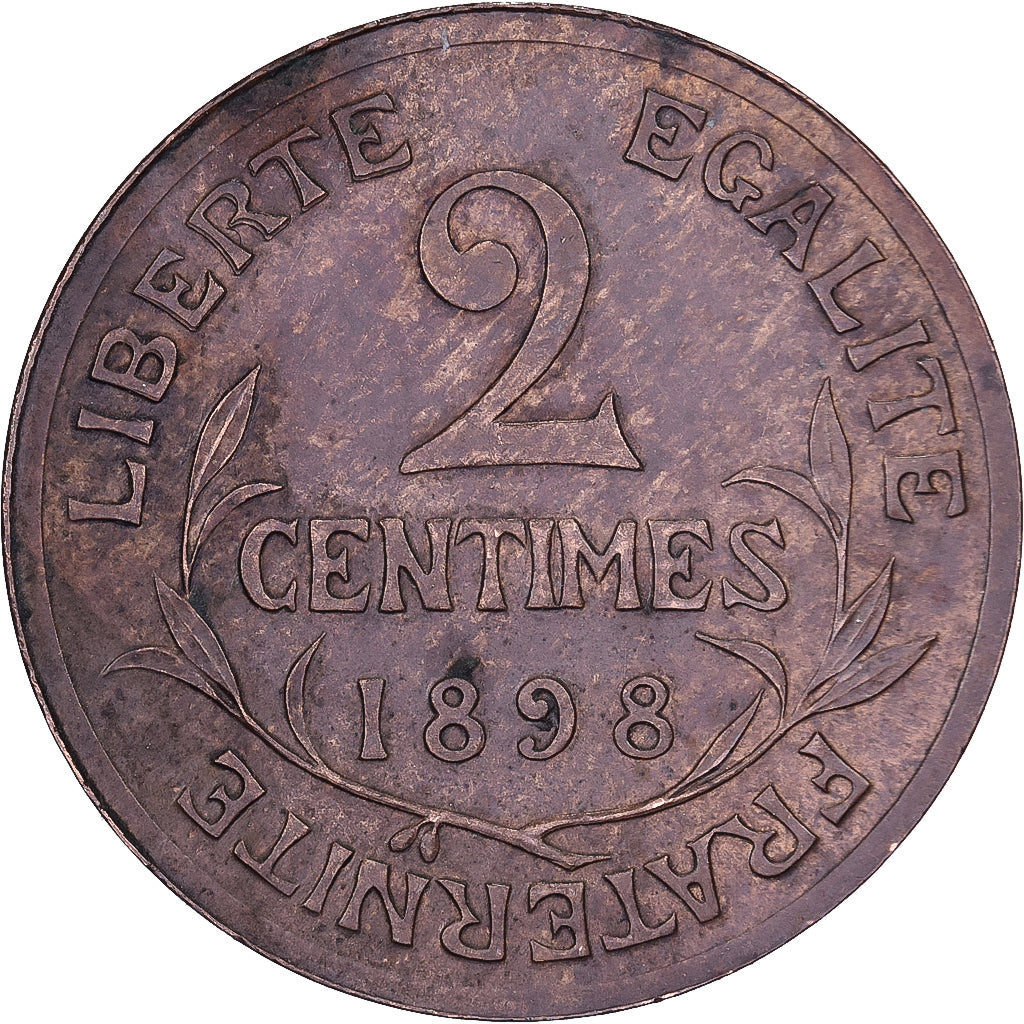 Frankreich, 2 Centimes, Dupuis, 1898, Paris, Bronze, SS, Gadoury:107, KM:841