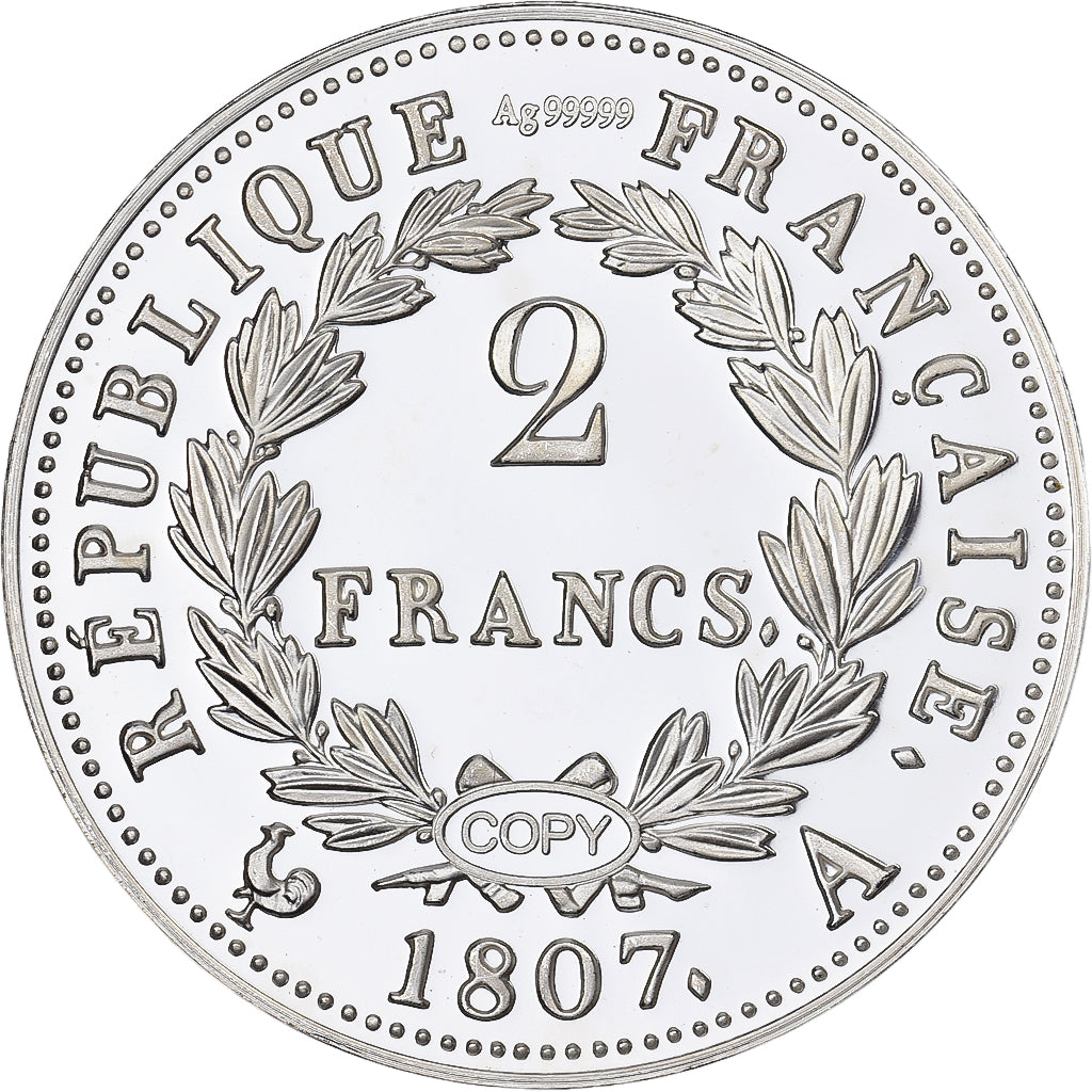Francia, 2 Francs, 1807, Plata, Copy Silver, FDC