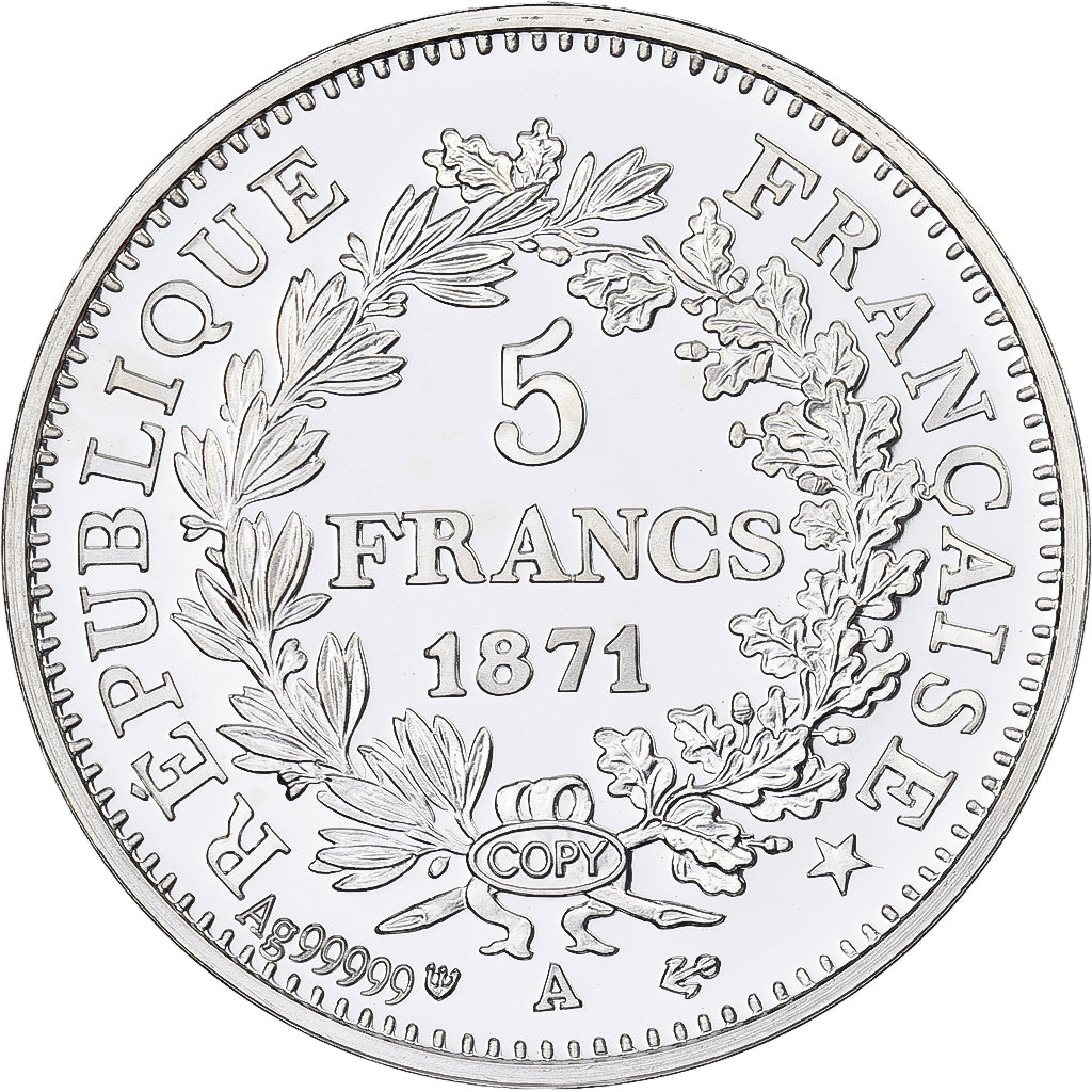 France, 5 Francs, 1871, Silver, Copy Silver, MS(65-70)