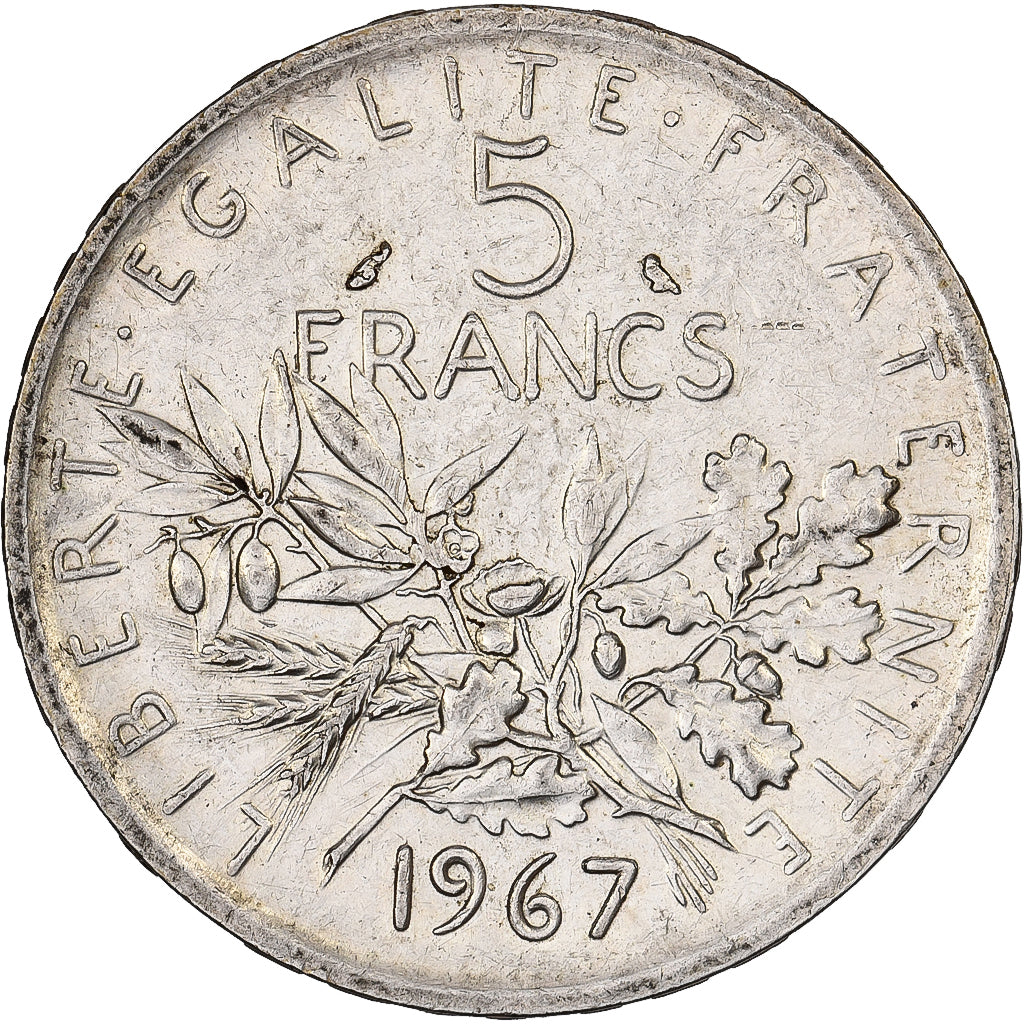 France, 5 Francs, Semeuse, 1967, Paris, Argent, TTB+, Gadoury:770, KM:926