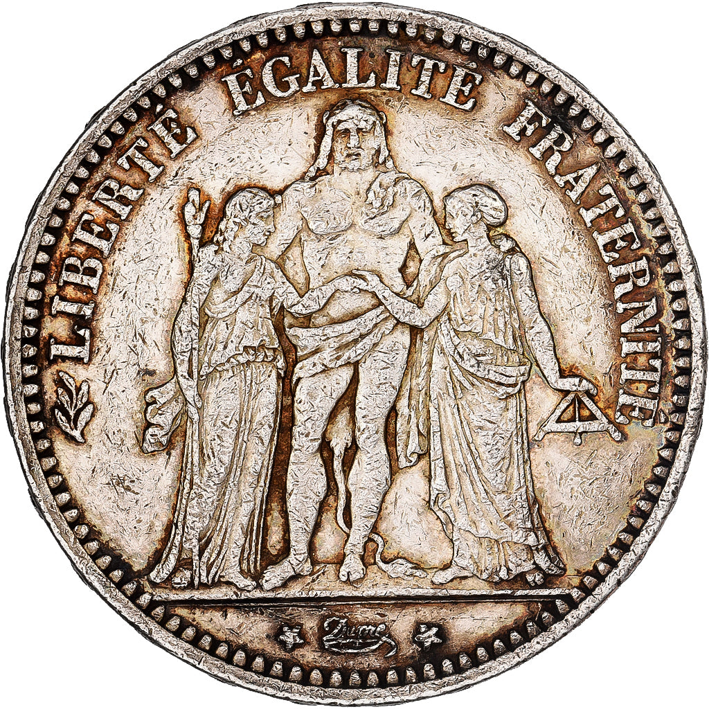 France, 5 Francs, Hercule, 1873, Paris, Silver, EF(40-45), Gadoury:745a
