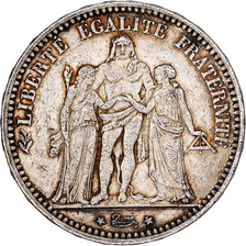 France, 5 Francs, Hercule, 1873, Paris, Silver, EF(40-45), Gadoury:745a