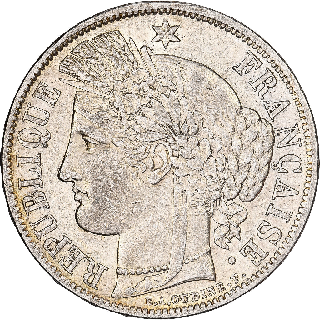 França, 5 Francs, Cérès, 1851, Paris, Prata, AU(50-53), Gadoury:719, KM:761.1