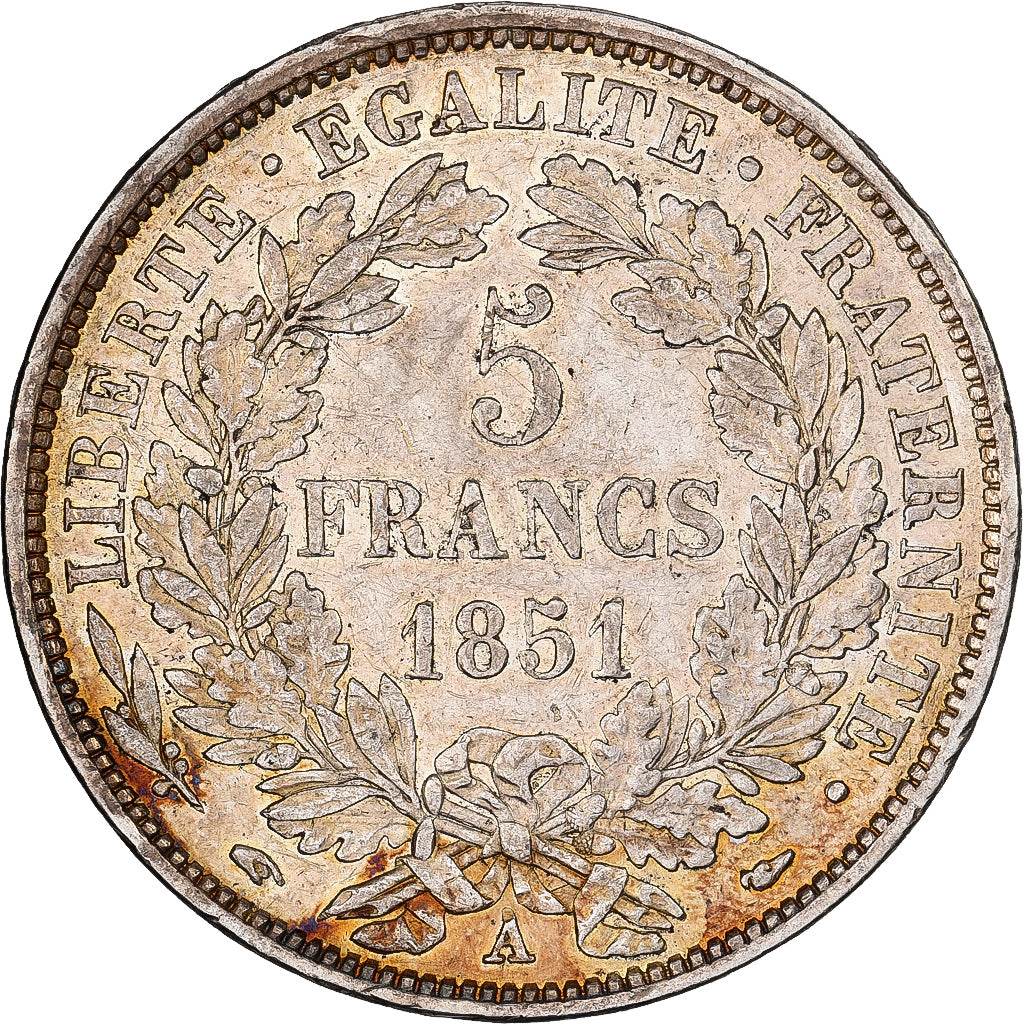 França, 5 Francs, Cérès, 1851, Paris, Prata, AU(50-53), Gadoury:719, KM:761.1