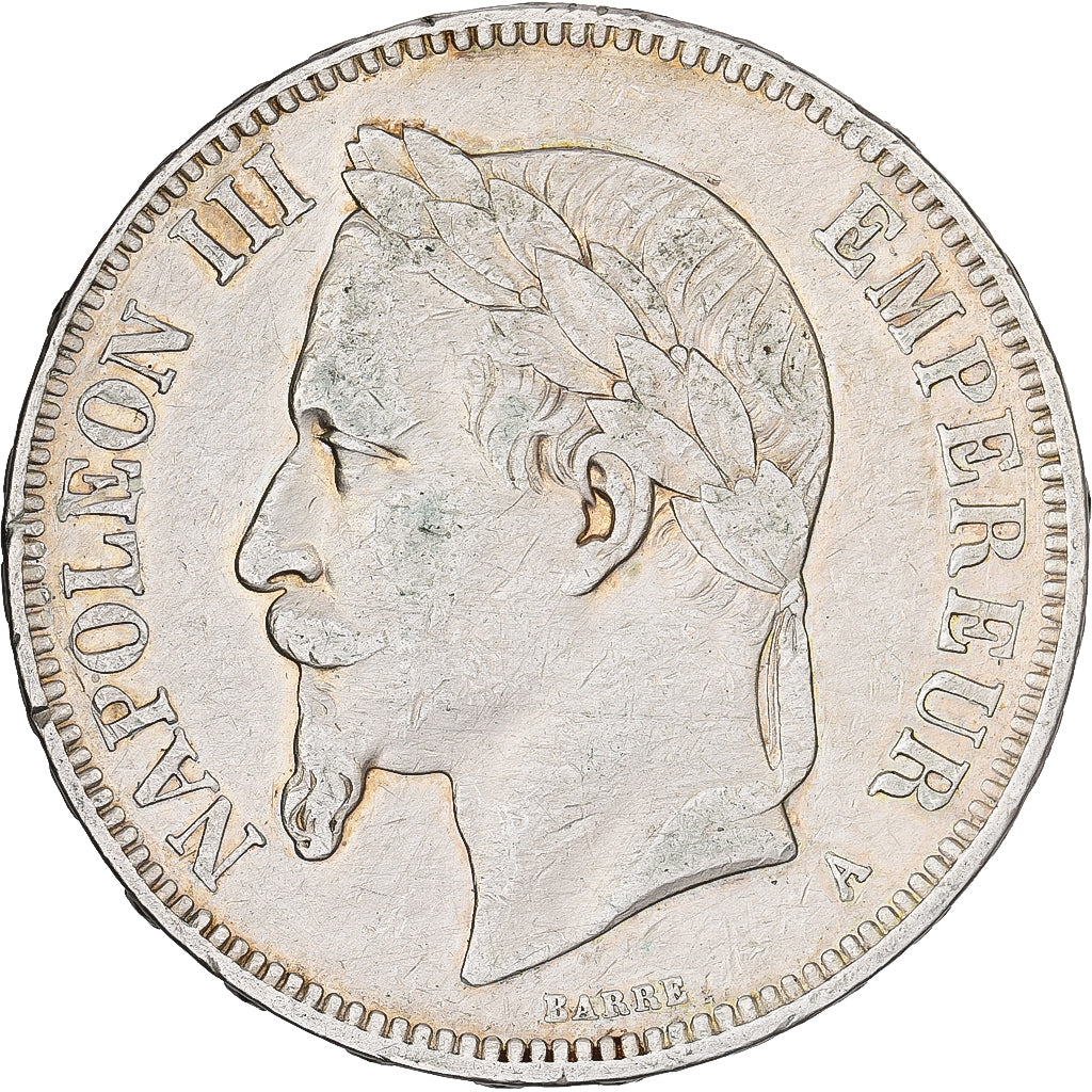 Frankreich, Napoleon III, 5 Francs, 1870, Paris, Silber, SS, Gadoury:739