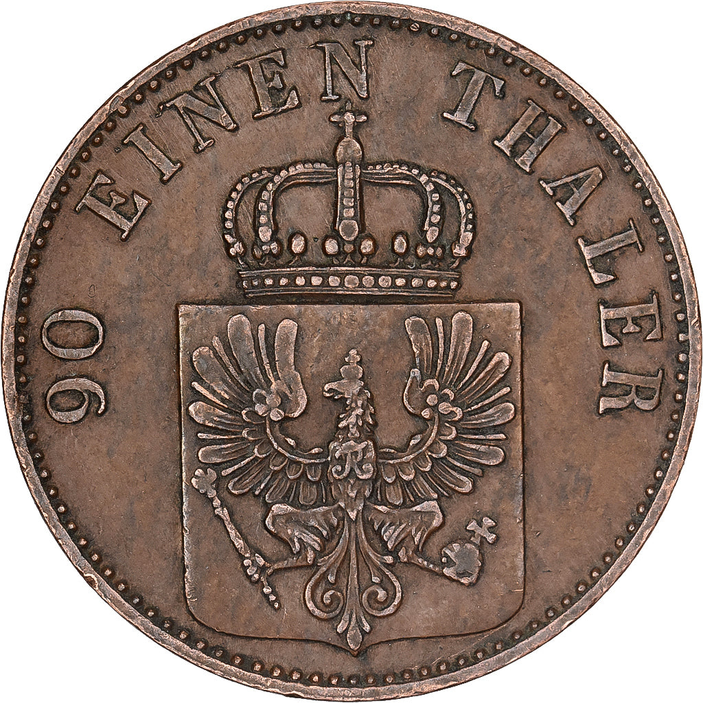 Prússia, PRUSSIA, Friedrich Wilhelm IV, 4 Pfennig, 1851, Berlin, Cobre