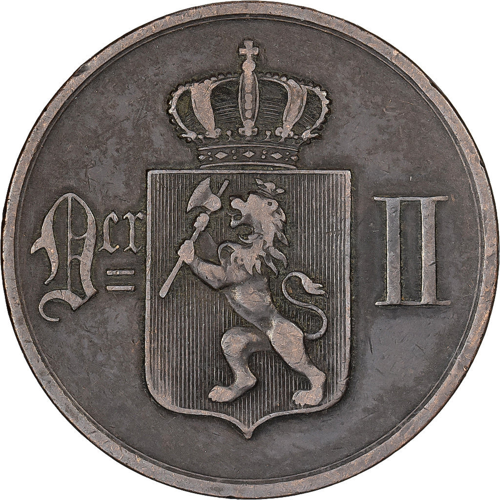 Norwegia, 5 Öre, 1875, Brązowy, EF(40-45), KM:349