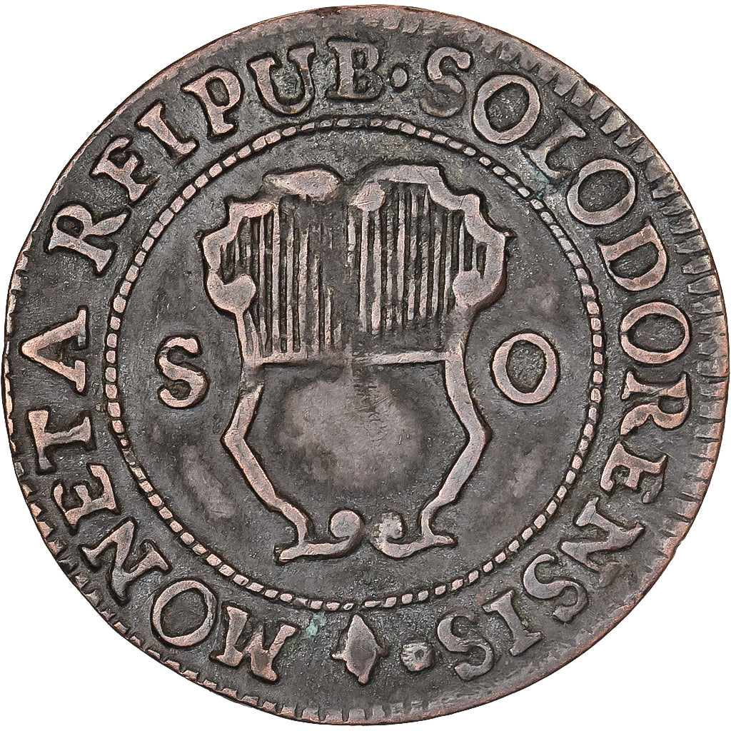 ZWITSERSE CANTONS, SOLOTHURN, 1/2 Batzen, 2 Kreuzer, 1793, Billon, ZF, KM:35