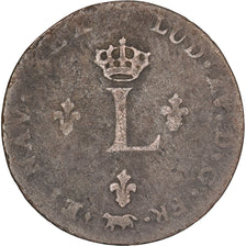 France, Louis XV, 2 Sols, Double sol (2 sous) en billon, 1738, Paris, Billon