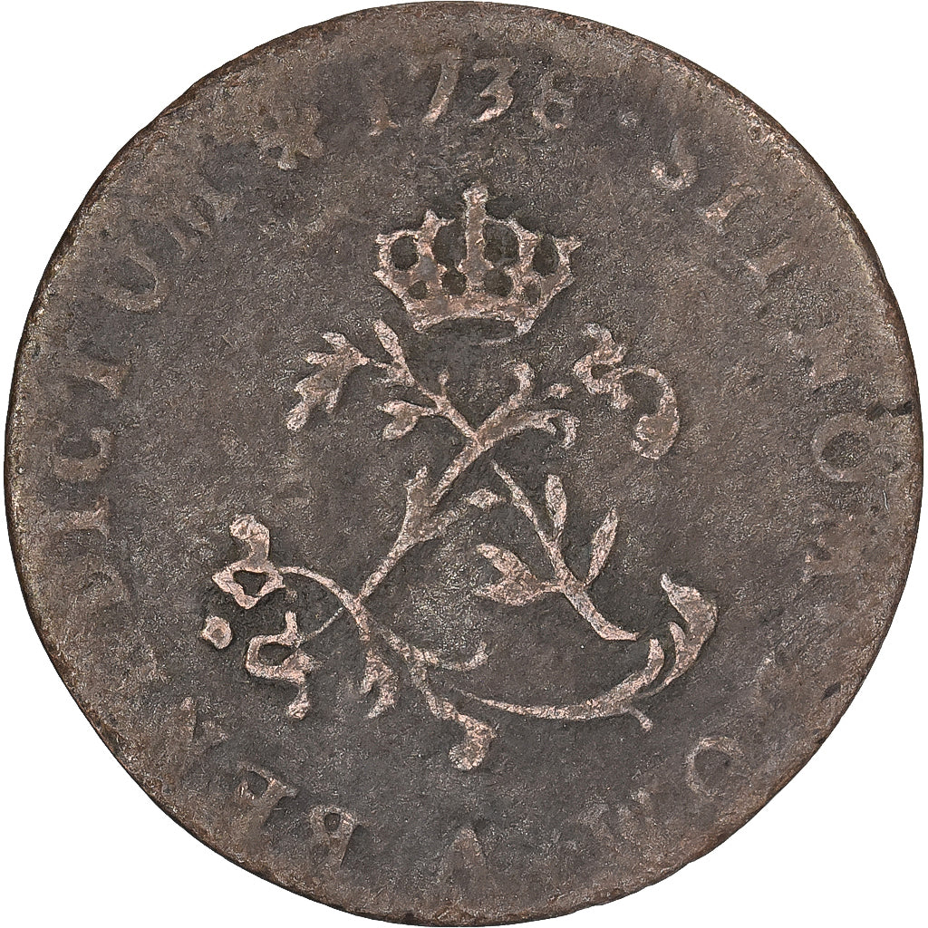 France, Louis XV, 2 Sols, Double sol (2 sous) en billon, 1738, Paris, Billon