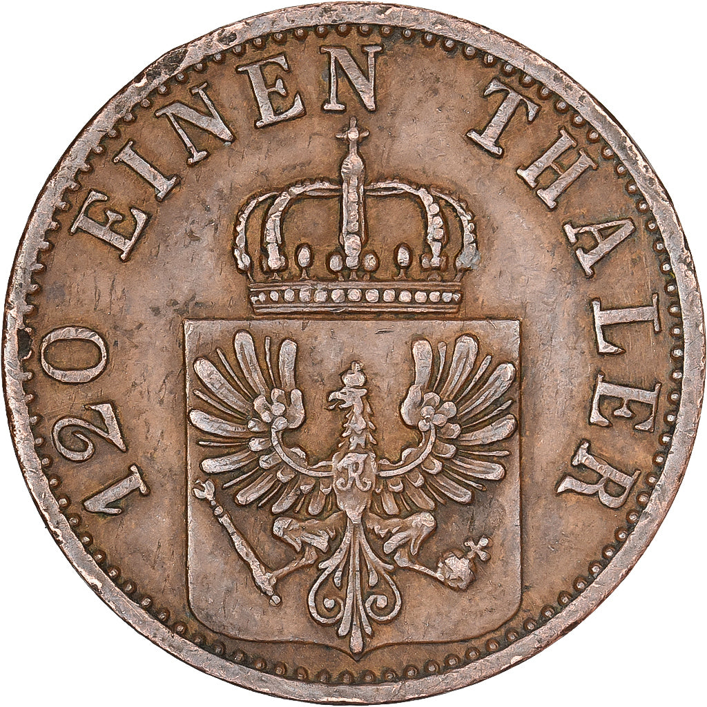 Estados Alemães, PRUSSIA, Wilhelm I, 3 Pfennig, 1870, Cleves, Cobre, EF(40-45)