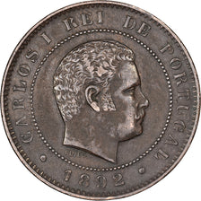 Portugal, Carlos I, 10 Reis, 1892, Portugal Mint, Bronze, SS, KM:532