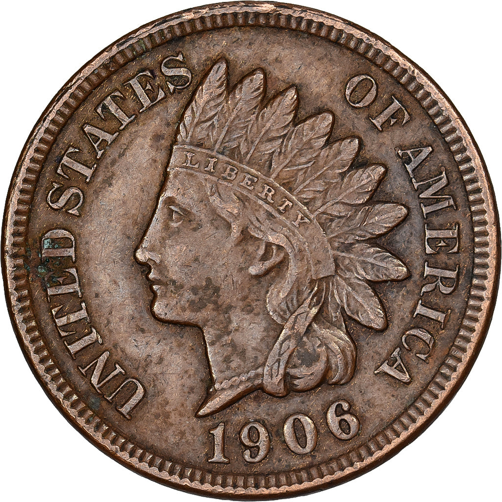 Vereinigte Staaten, Cent, Indian Head Cent, 1906, U.S. Mint, Bronze, SS+, KM:90a