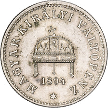 Hungary, Franz Joseph I, 20 Fillér, 1894, Kormoczbanya, Nickel, AU(50-53)