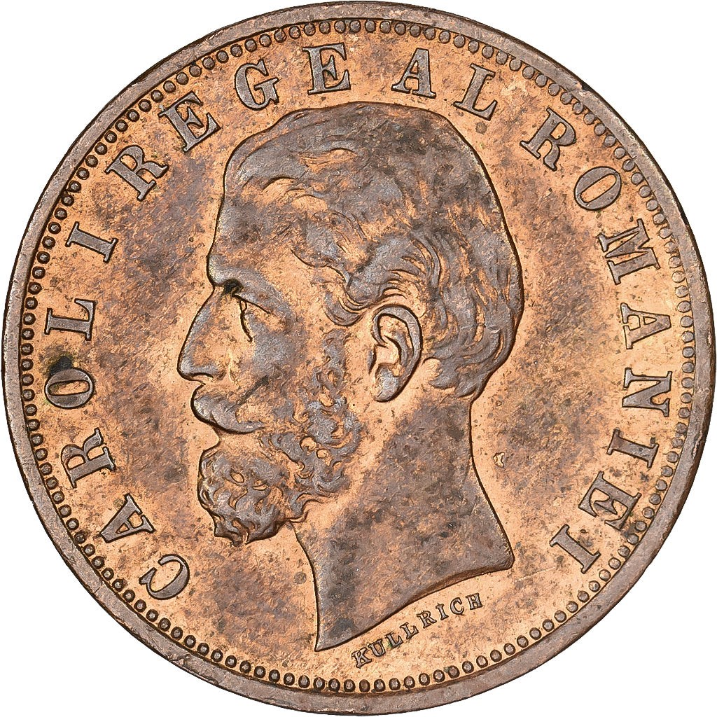 Romania, Carol I, 5 Bani, 1883, Bucharest, Copper, AU(50-53), KM:19