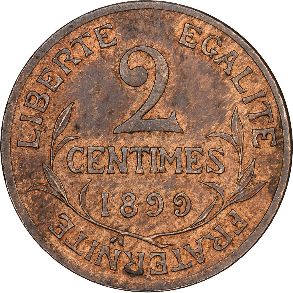 Francja, 2 Centimes, Dupuis, 1899, Paris, Brązowy, EF(40-45), Gadoury:107