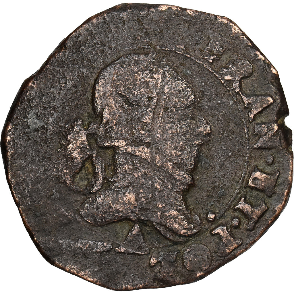 Francia, Henri III, Double Tournois, Paris, Cobre, BC+, Gadoury:455