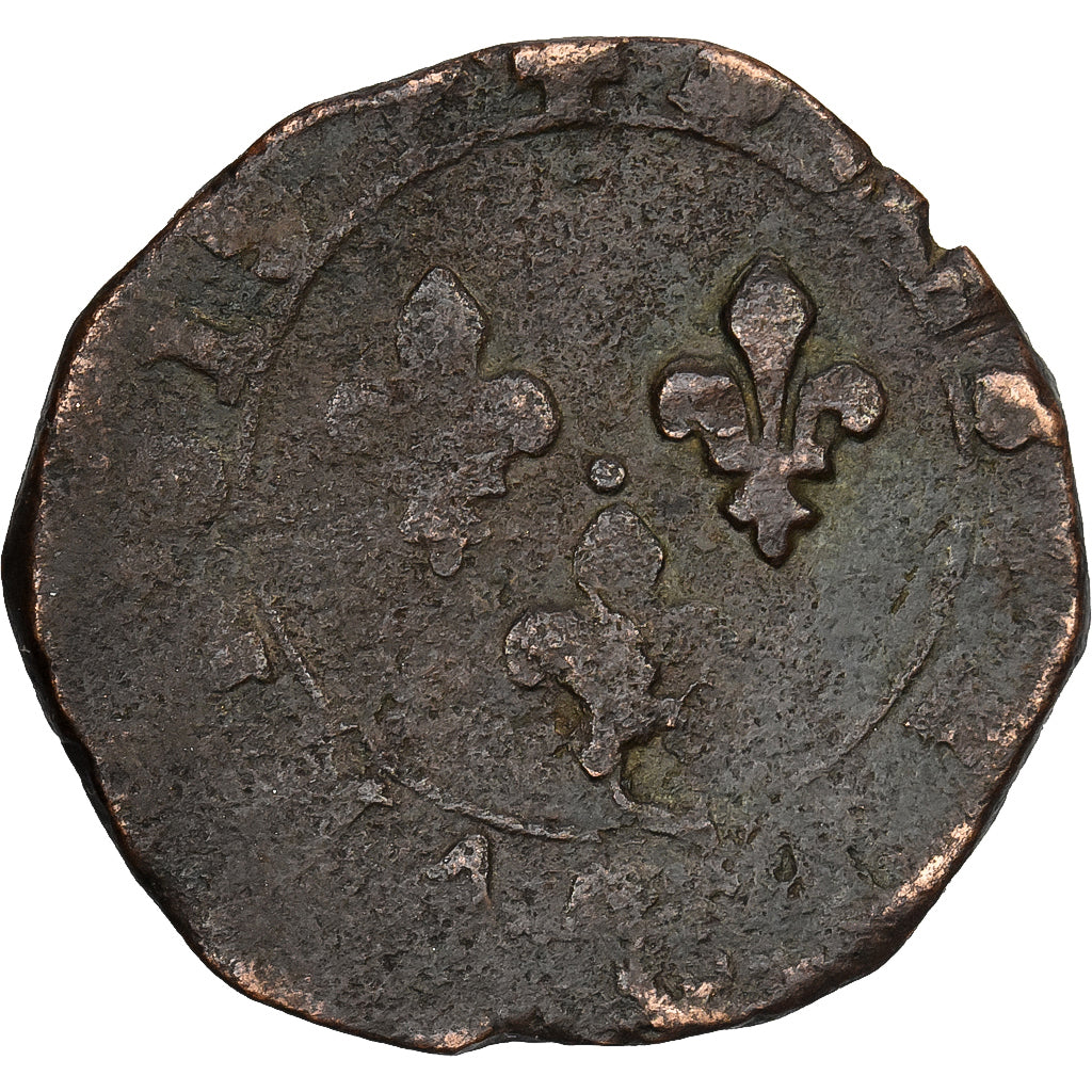 Francia, Henri III, Double Tournois, Paris, Cobre, BC+, Gadoury:455
