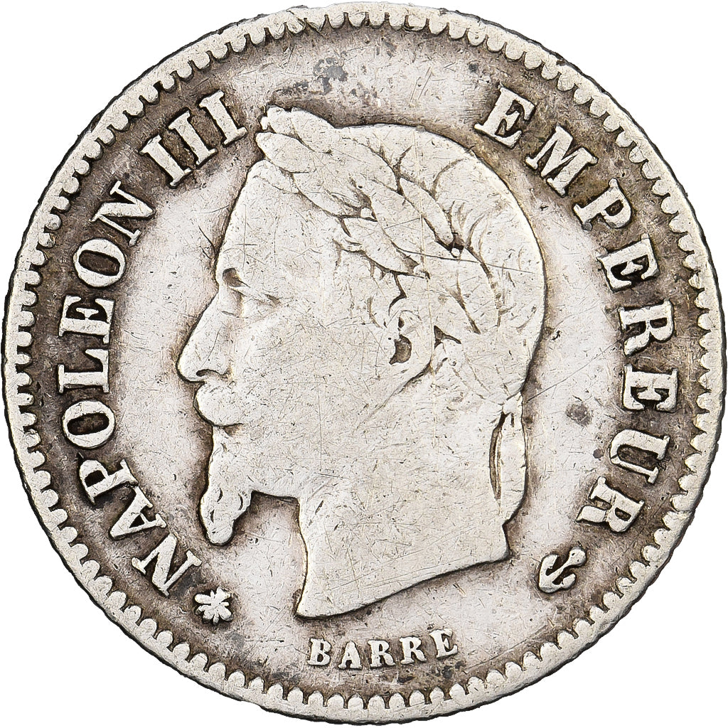 France, Napoleon III, 20 Centimes, 1867, Paris, Silver, VF(30-35), Gadoury:309