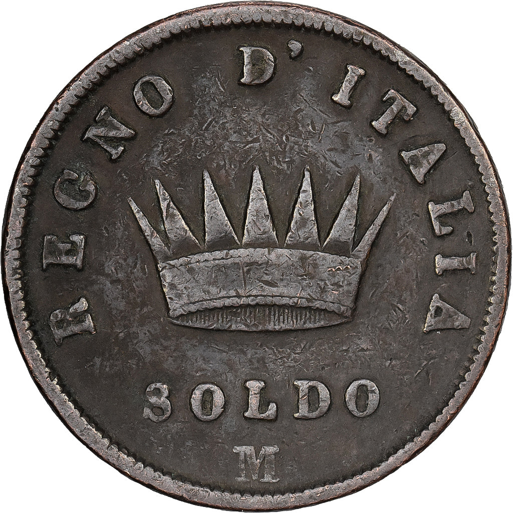 Italian States, KINGDOM OF NAPOLEON, Napoleon I, Soldo, 1811, Milan, Copper