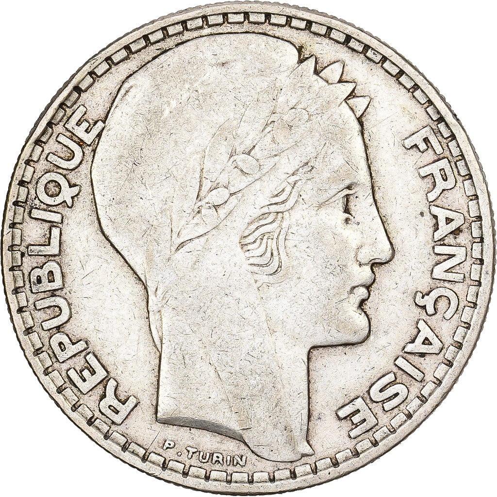 Frankrijk, 20 Francs, Turin, 1929, Paris, Zilver, ZF, Gadoury:852, KM:879