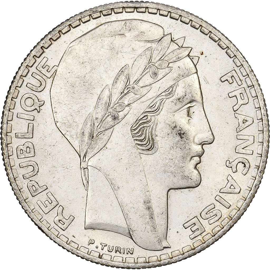Frankreich, 20 Francs, Turin, 1934, Paris, Silber, VZ, Gadoury:852, KM:879