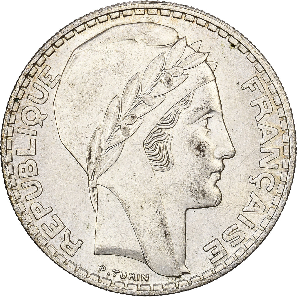 France, 20 Francs, Turin, 1938, Paris, Silver, AU(55-58), Gadoury:852, KM:879