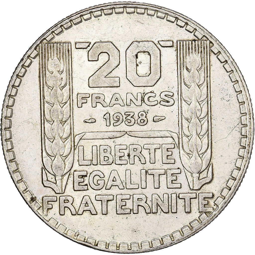 Frankreich, 20 Francs, Turin, 1938, Paris, Silber, VZ, Gadoury:852, KM:879