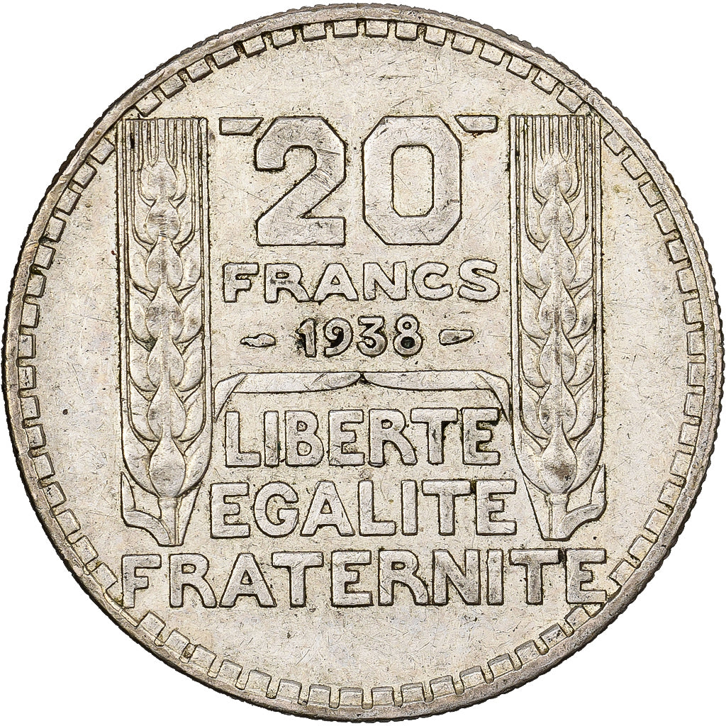 Frankreich, 20 Francs, Turin, 1938, Paris, Silber, SS+, Gadoury:852, KM:879