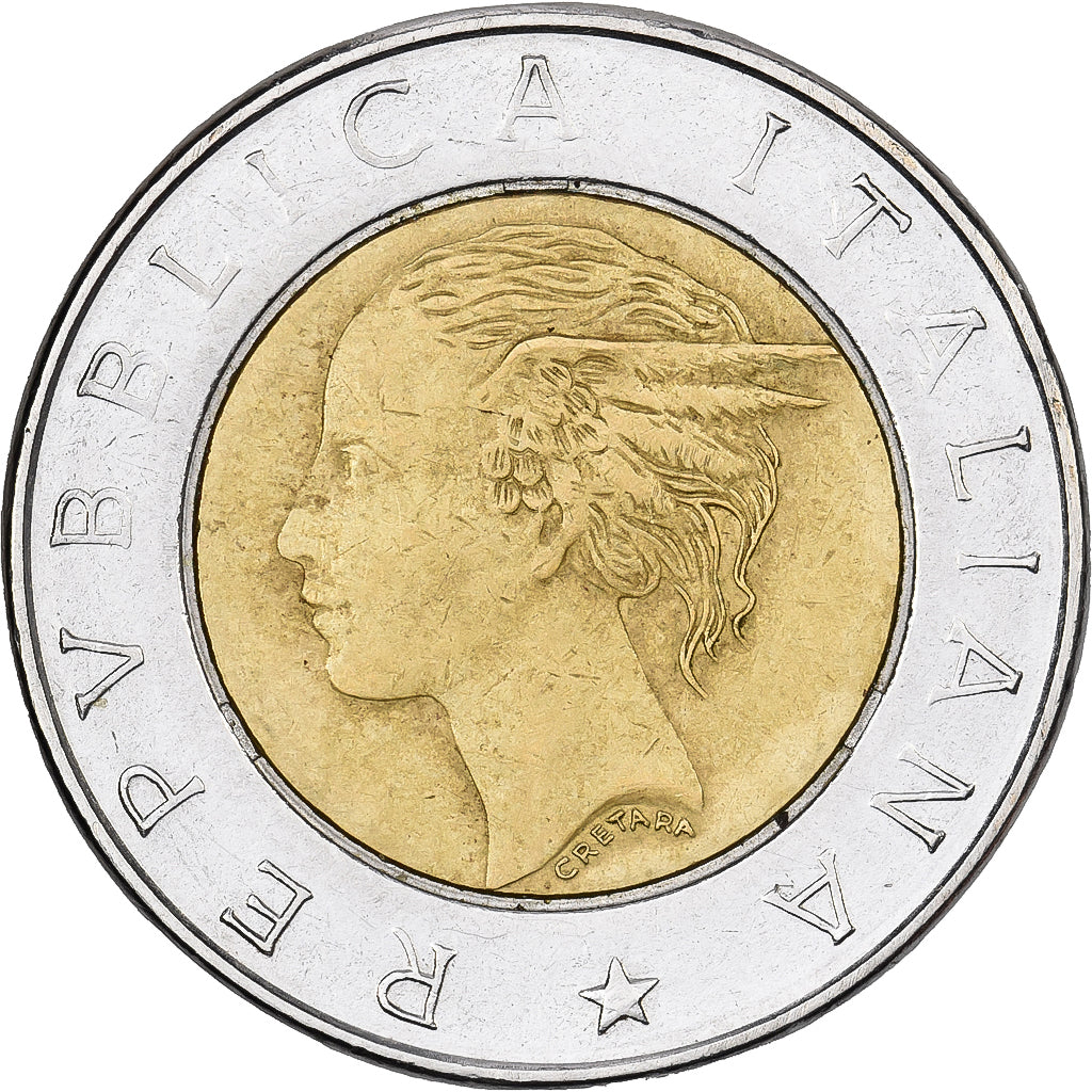 Italy, 500 Lire, 1992, Rome, Bi-Metallic, AU(50-53), KM:111