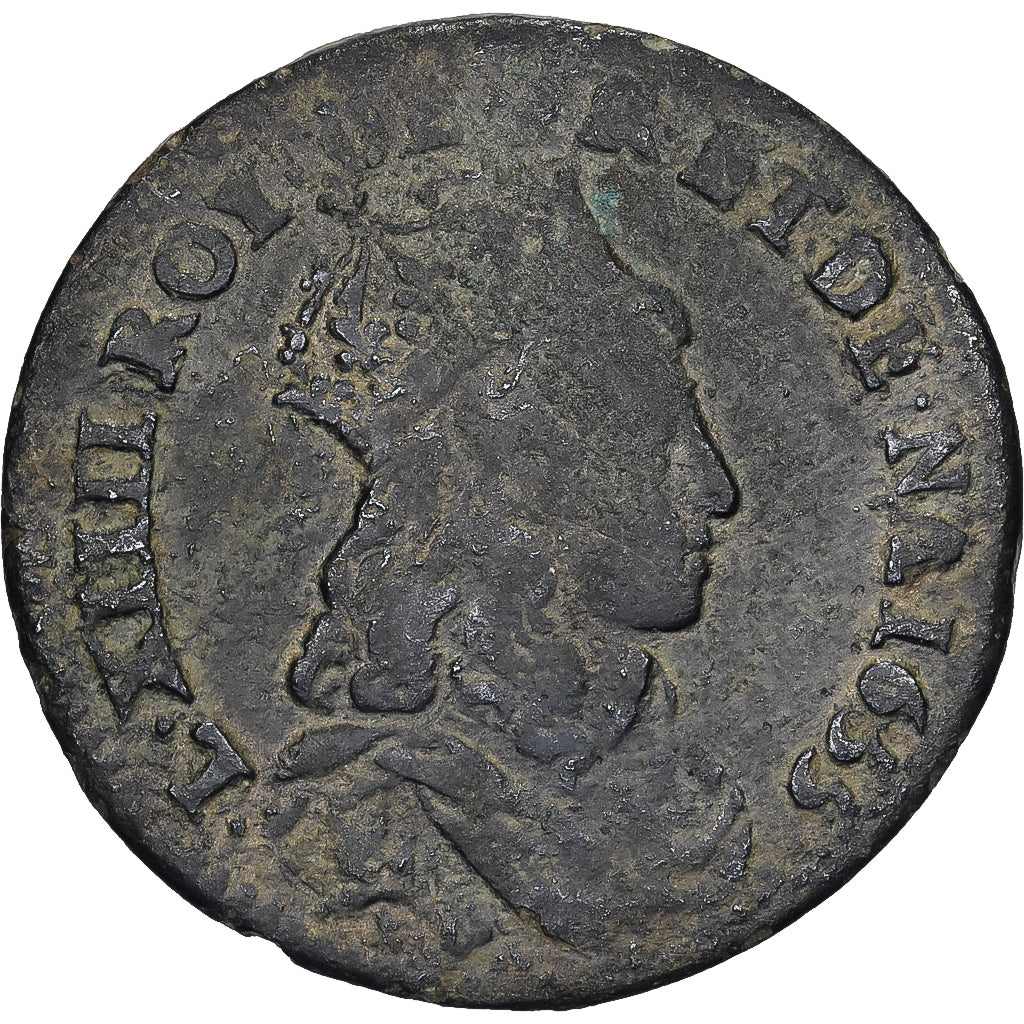 France, Louis XIV, Liard, Liard de France au buste juvénile, deuxième type