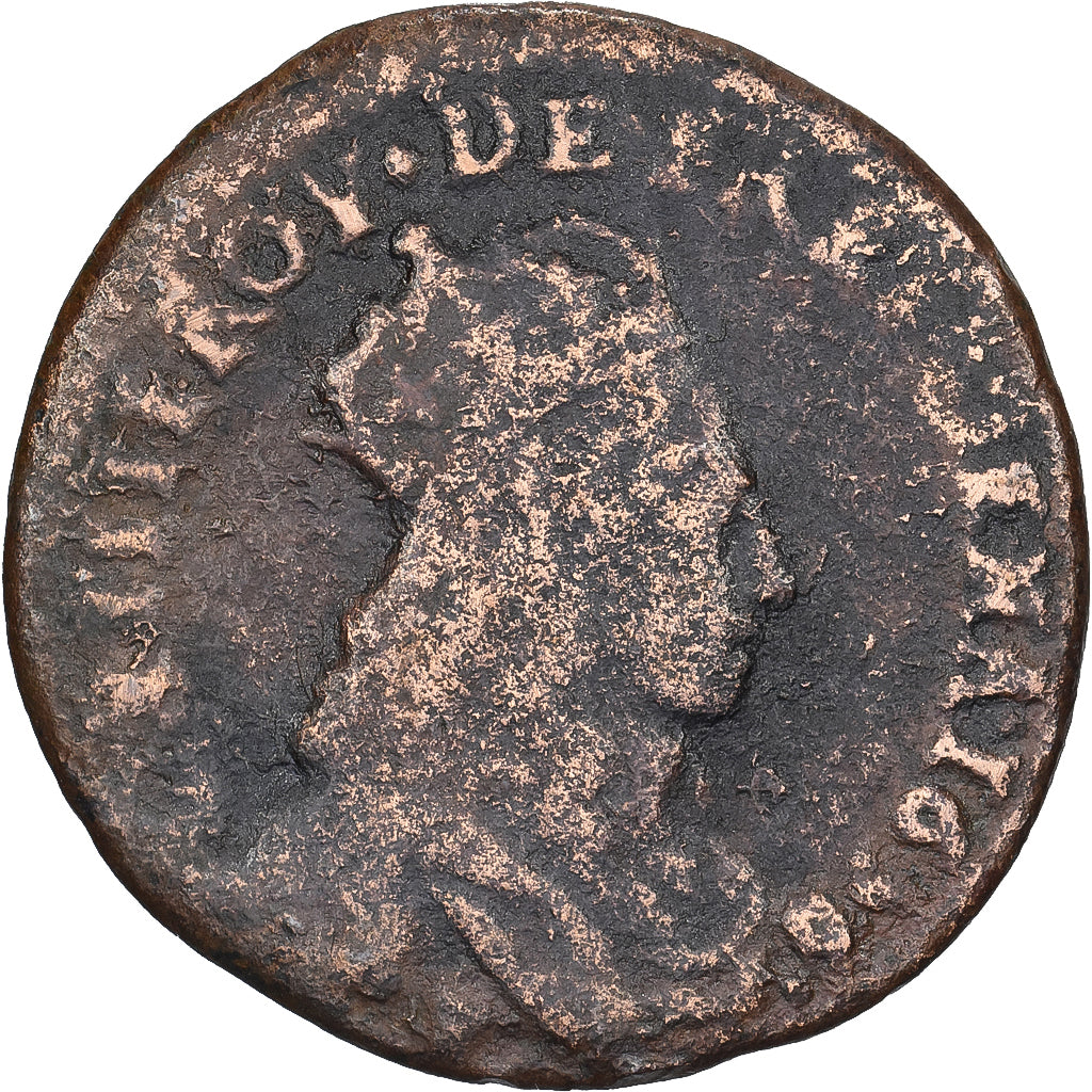 Francia, Louis XIV, Liard, Liard de France au buste juvénile, deuxième type