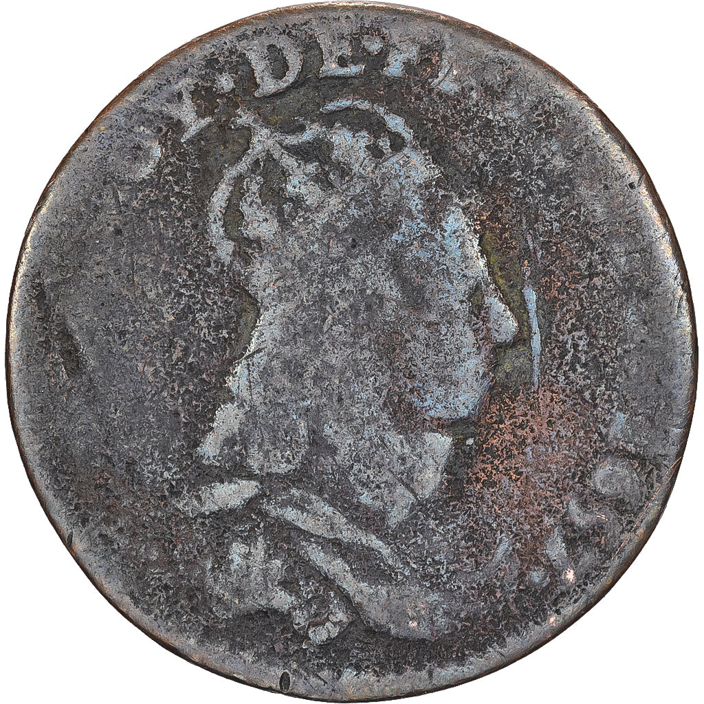 France, Louis XIV, Liard, Liard de France au buste juvénile, deuxième type