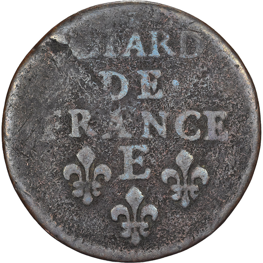 France, Louis XIV, Liard, Liard de France au buste juvénile, deuxième type