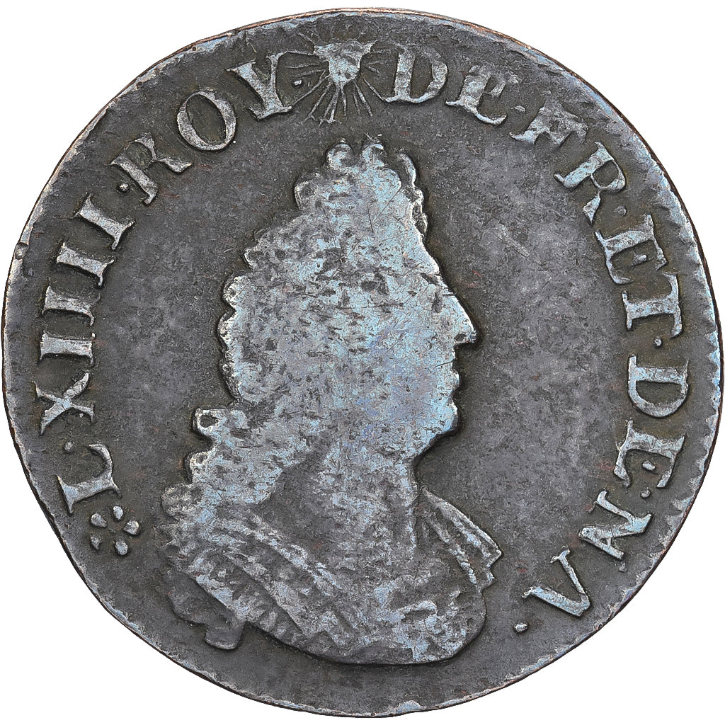 Frankreich, Louis XIV, Quatre deniers de Strasbourg, 1696, Strasbourg, Kupfer